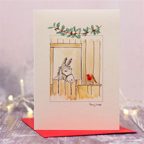 Donkey And Robin Christmas Card Papersheep Trade Only