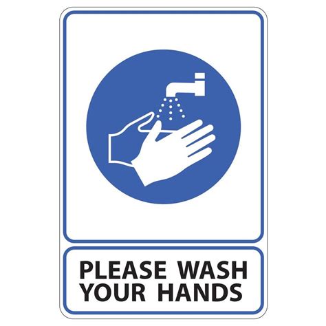 Rectangular Plastic Please Wash Your Hands Sign Pse 0064 The Home Depot