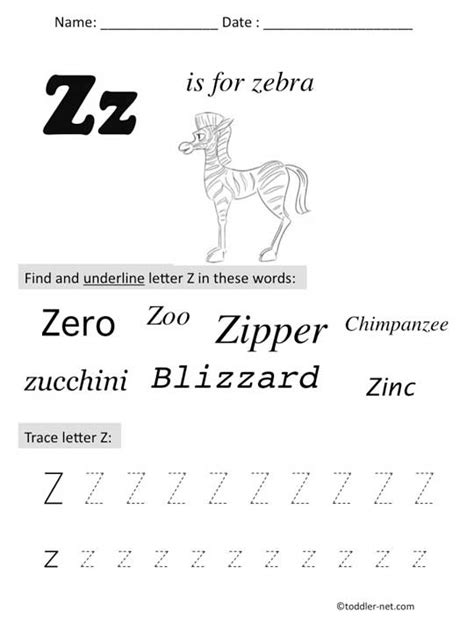10 Enjoyable Letter Z Worksheets | KittyBabyLove.com