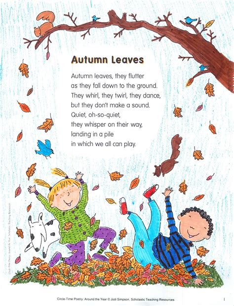 Provide Each Child With A Real Leaf Before Reading The Poem Aloud