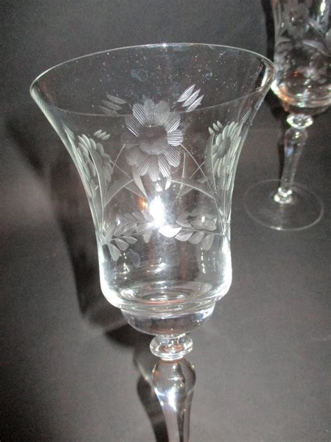 Rare Gorgeous Set Of Nine Vintage Platinum Rim Wine Water Glasses