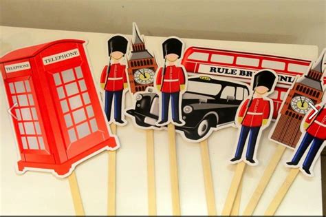 London Theme Birthday Party England Queen Union Jack Flag Cupcakes