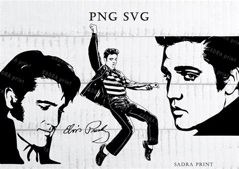 4 Different Files In Svg Png  Files Elvis Presley Etsy