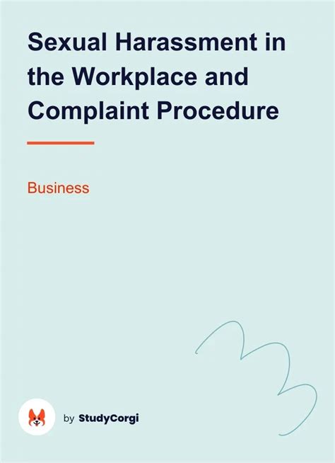 Sexual Harassment In The Workplace And Complaint Procedure Free Essay Example
