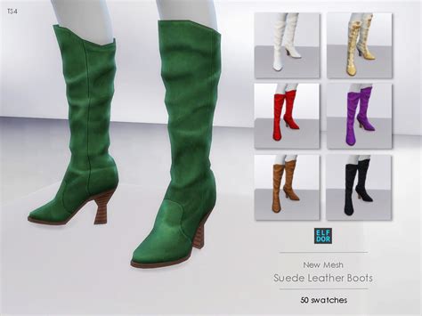 The Sims 4 Suede Leather Boots At Elfdor Sims The Sims Book
