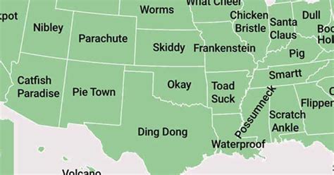 This Map Shows The Weirdest Town Names In Each State