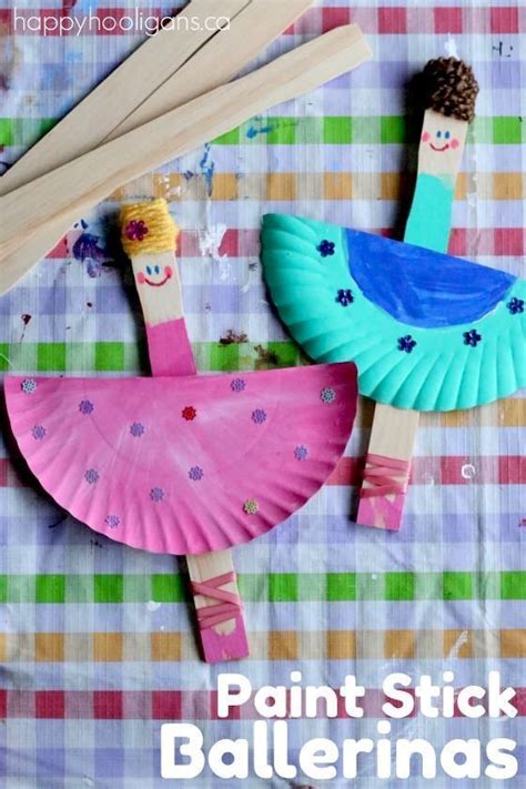 Easy Adorable Paint Stick Ballerina Craft Dance Crafts Preschool