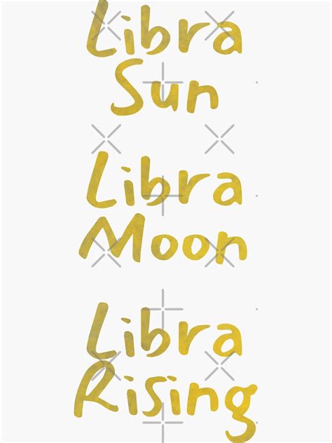 Libra Sun Libra Moon Libra Rising Text Sticker For Sale By