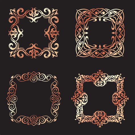 Collection of decorative square frames 664633 Vector Art at Vecteezy