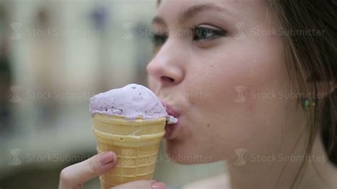 Young Woman Eat Ice Cream Youtube