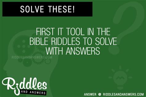 30 First It Tool In The Bible Riddles With Answers To Solve Puzzles