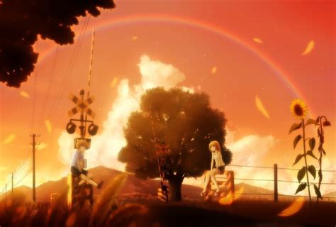 Anime Artwork Anime Girls Sunflowers Sunset Wallpapers Hd Desktop