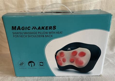Magic Makers Shiatsu Massage Pillow With Kneading Heat For Neck Shoulders Back Ebay