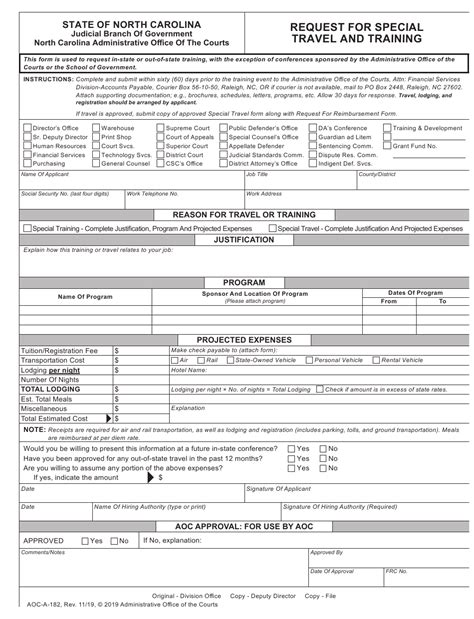 Form Aoc A 182 Fill Out Sign Online And Download Fillable Pdf North