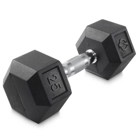 25 Lb Rubber Coated Hex Dumbbell Cast Iron Hand Weight 25 Pounds 25