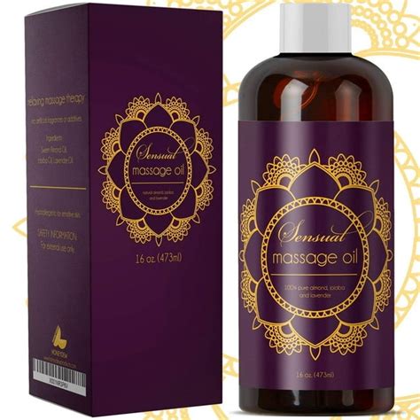 Sensual Massage Oil With Pure Almond Oil And Relaxing Lavender Oil Jojoba Oil Nourishing Dry