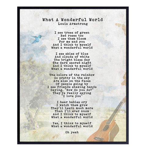 What A Wonderful World Lyrics Poster 8x10 Wall Art Home