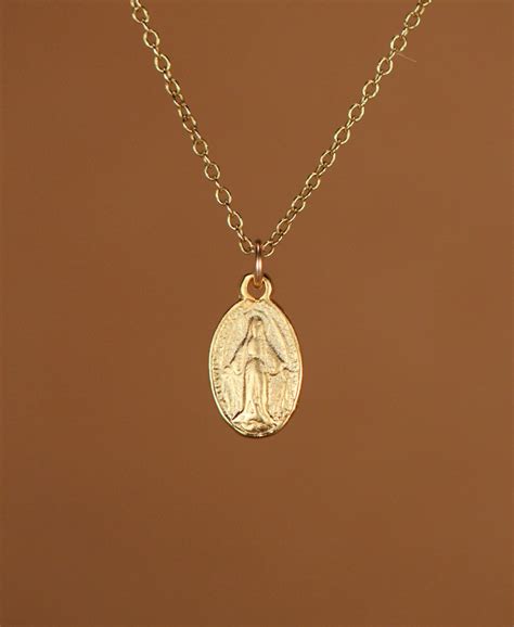 Virgin Mary Necklace Religious Necklace Catholic Necklace Etsy