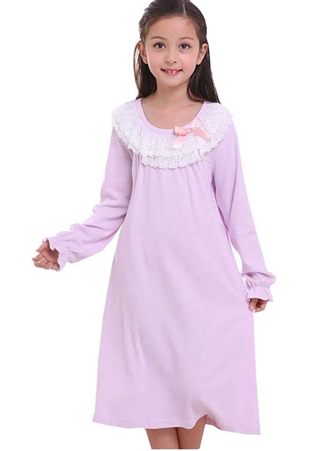 Cotton Nightdress Teen Girls Pajamas Dresses Children Cartoon Summer