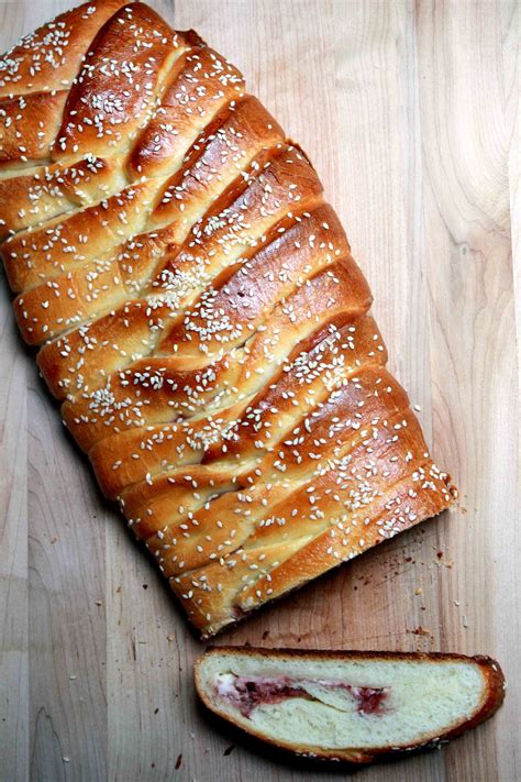 Braided Bread With Strawberry And Cream Cheese Filling Baking Sweet