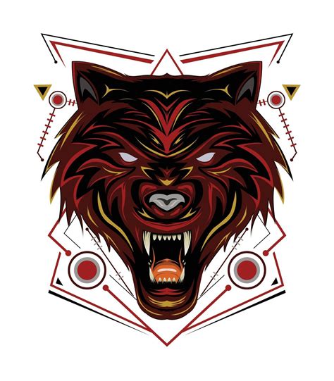 Red Wolf Logo Wolves Vector Head Wolf Illustration For T Shirt Wall