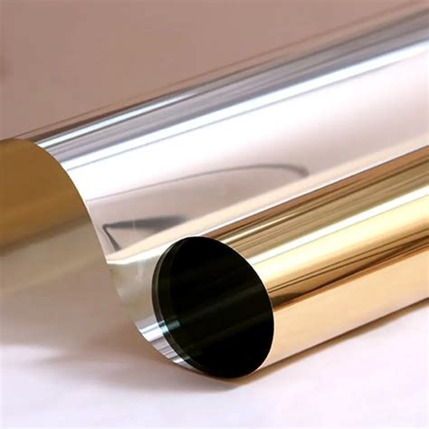 Vlt 15 One Way Gold Mirror Window Tint Film For Home Building Glass