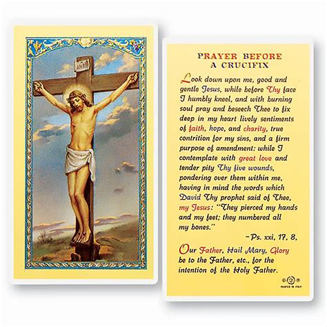 Laminated Holy Card Prayer Before The Crucifix Ewtn Religious Catalogue