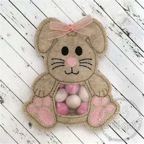 Bunny Peekaboo Treat Bag In The Hoop Gg Designs Embroidery Easter
