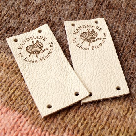 Leather Labels For Knitted And Crocheted Items Personalized Labels For