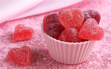 Red Heart Candies Sweets Wallpaper 2880x1800 24892