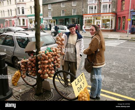 Traditional Johnny Onions French Breton Onion Seller With His Bicycle