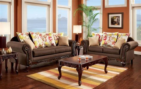 Branford Dark Brown Living Room Set From Furniture Of