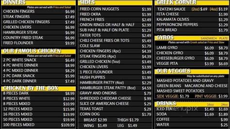 Menu of The Clock Restaurant in Greenville, SC 29607