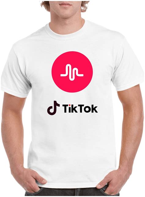 Mens Tik Tok Tiktok Logo T Shirt Clothes Casual Long Sleeve Crew Neck