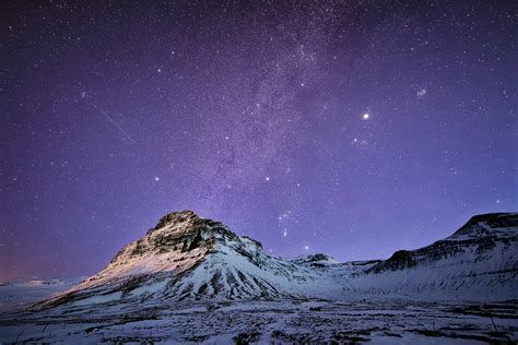 Stars Snow Iceland Night Mountains Sky Wallpaper 2048x1367 121852