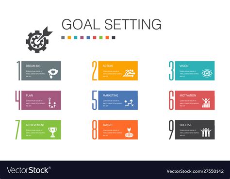 Goal Setting Infographic 10 Option Line Concept Vector Image