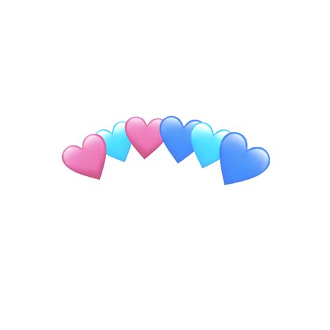 Heart Crown Love Blue Pink Sticker By Shyshyarmy