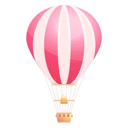 Striped Hot Air Balloon PNG SVG Design For T Shirts