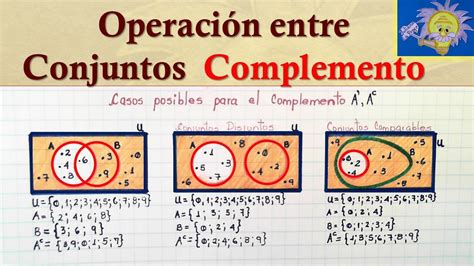 👩‍🏫 Complemento De Conjuntos Operaciones Entre Conjuntos Teoria De