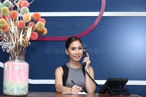 Office Girl Receptionist Clark And Asian Business Woman Stock Image Image Of Human Office
