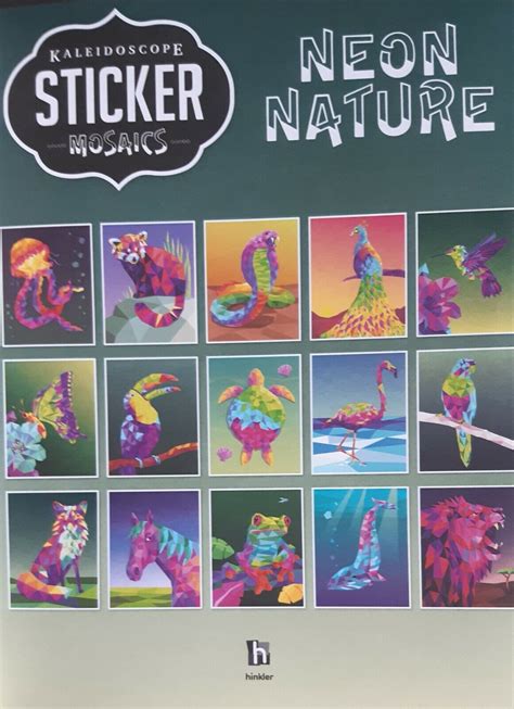 Hinkler Kaleidoscope Sticker Mosaics Neon Nature Paint By Sticker