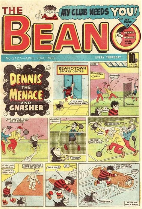 The Beano Comics Circa 1980s Featuring Dennis The Menace Rthe1980s