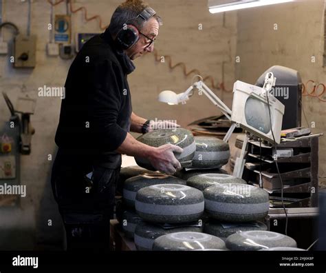 Mauchline Britain 24th Jan 2022 A Man Works In Kays Curling Factory