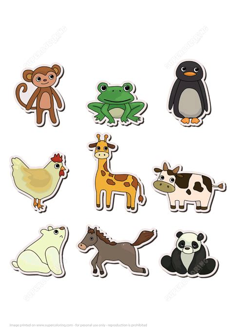 Printable Stickers With Animals Free Printable Papercraft Templates