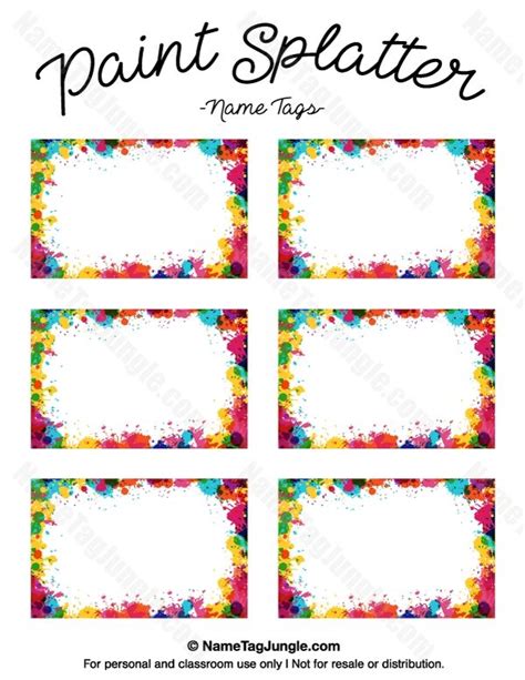 Searching summary for free printable editable labels templates. Free Printable Paint Splatter Name Tags. The Template Can ...