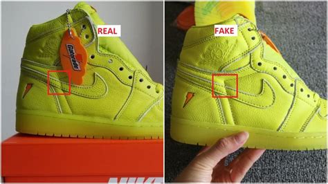 In the real vs fake air jordan 1 dior image above, we have pointed out how the fake shoes curve on the exterior side, and they are also. Fake Air Jordan 1 Gatorade Lime- Quick Ways To Identify Them