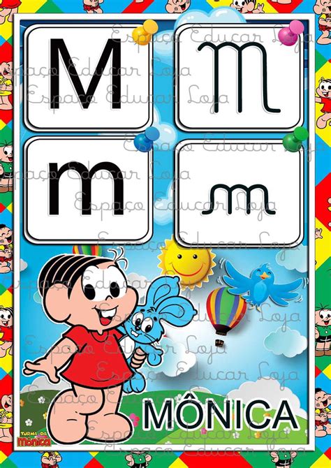 Cartazes Alfabeto Turma Da MÔnica 4 Letras AlfabetizaÇÃo Pdf No Elo7