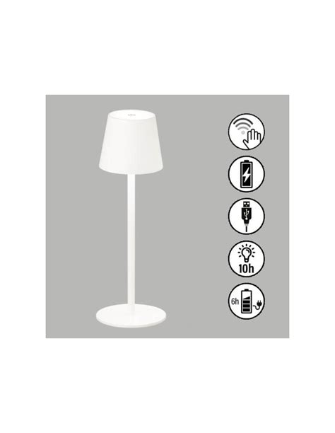 Lampe De Table Autonome Rechargeable Blanche Fischer Honsel Tropea