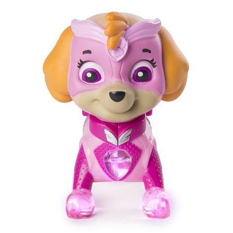 Paw Patrol Mighty Pups Skye Figure With Light Up Badge And Paws For