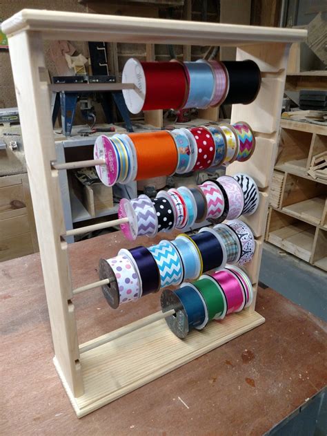 Ribbon Spool Rack Organizer For 4 5 Spools Etsy Canada Ribbon